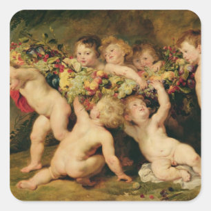 Garland of Fruit, c.1615-17 Square Sticker
