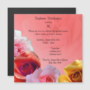 Garland Of Roses 30th Birthday Party Magnetic Invitation
