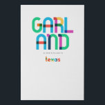 Garland Texas Mid Century, Pop Art, Faux Canvas Print<br><div class="desc">Garland Texas classic retro throwback style from the 60s 70s and 80s. Bright primary colours in the 20th-century abstract art style with simple geometric elements. Vintage pop art. Simple bold,  wear your hometown out loud.</div>