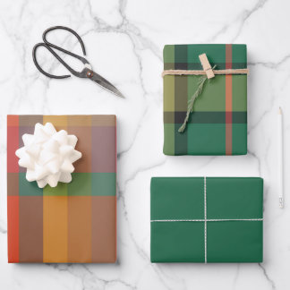 Garland Wrapping Paper Flat Sheet Set of 3