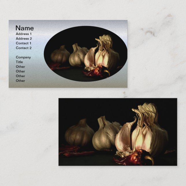 Garlic and Chilli Pepper Spices Business Card (Front/Back)