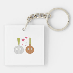 Garlic and Onion in love Key Ring