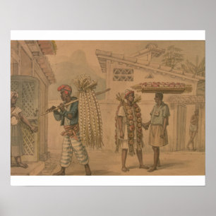 Garlic and Onion Sellers, 1826 (w/c on paper) Poster