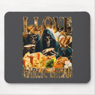 Garlic Bread Food Lover Funny Skeleton Meme Humor  Mouse Mat