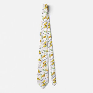 Garlic Bread Illustration Pattern V1 Tie