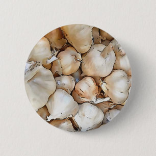 Garlic Bulbs Artistic Black Outline Art 6 Cm Round Badge