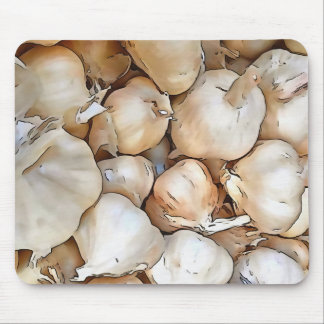 Garlic Bulbs Artistic Black Outline Art Mouse Mat