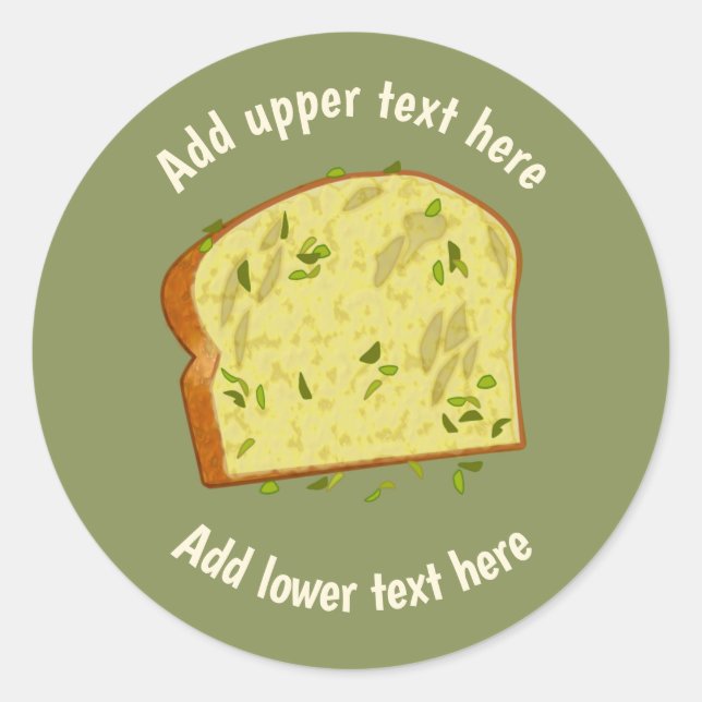 Garlic Butter Bread Slices - Italian Style custom  Classic Round Sticker (Front)