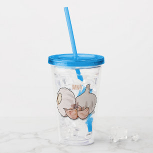 Garlic cartoon illustration   acrylic tumbler