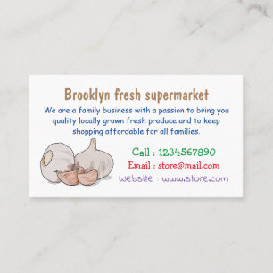 Garlic cartoon illustration business card