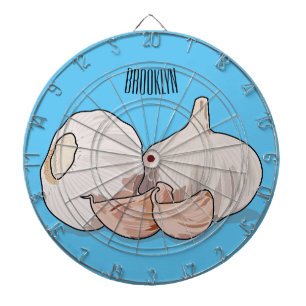 Garlic cartoon illustration dartboard