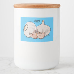 Garlic cartoon illustration   food label