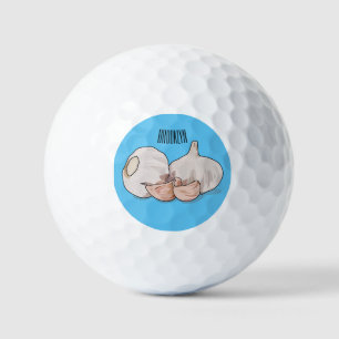 Garlic cartoon illustration   golf balls