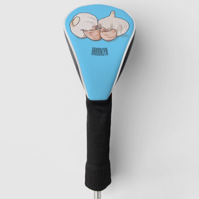 Garlic cartoon illustration   golf head cover (Front)