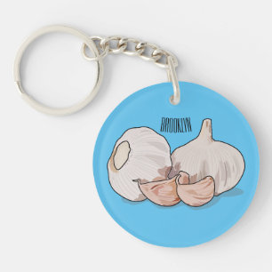 Garlic cartoon illustration   key ring