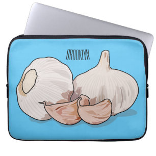 Garlic cartoon illustration laptop sleeve