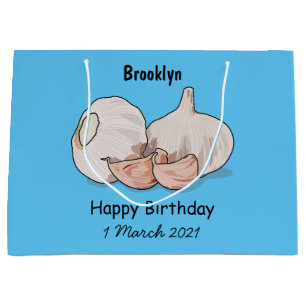 Garlic cartoon illustration large gift bag