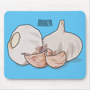 Garlic cartoon illustration   mouse mat