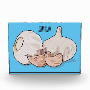 Garlic cartoon illustration photo block