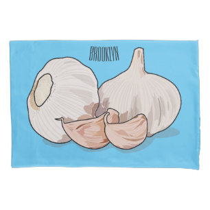 Garlic cartoon illustration   pillowcase
