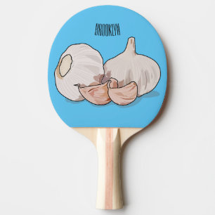 Garlic cartoon illustration   ping pong paddle