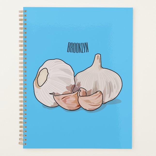 Garlic cartoon illustration   planner (Front)