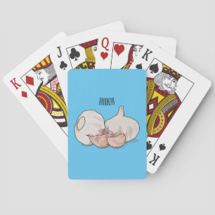Garlic cartoon illustration playing cards