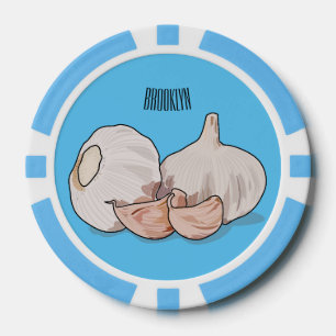 Garlic cartoon illustration poker chips