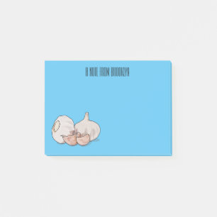 Garlic cartoon illustration post-it notes