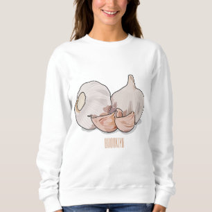 Garlic cartoon illustration sweatshirt