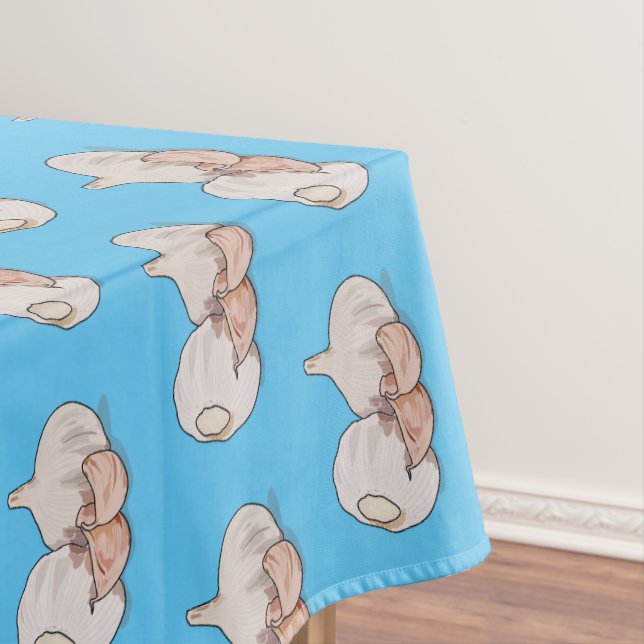 Garlic cartoon illustration   tablecloth (In Situ)