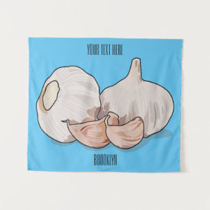 Garlic cartoon illustration   tapestry