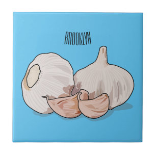Garlic cartoon illustration   tile