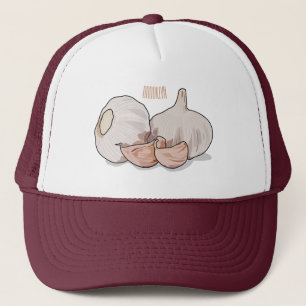 Garlic cartoon illustration   trucker hat