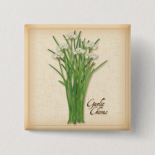 Garlic Chives Herb 15 Cm Square Badge