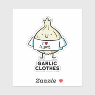 Garlic Clothes Cute Allium Pun Die-Cut