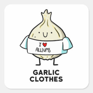Garlic Clothes Cute Allium Pun Sticker