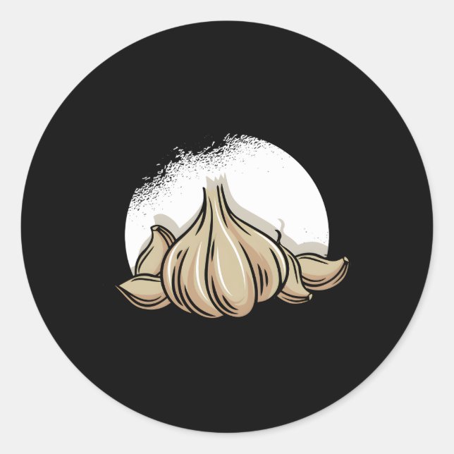 Garlic Clove Vegan Bulb Ail Chive Farmer Vegetaria Classic Round Sticker (Front)