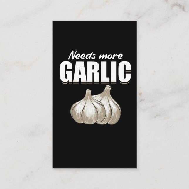 Garlic Cloves Funny Cooking Food Humour Business Card (Front)