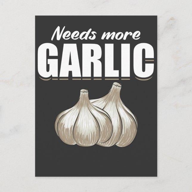 Garlic Cloves Funny Cooking Food Humour Postcard (Front)