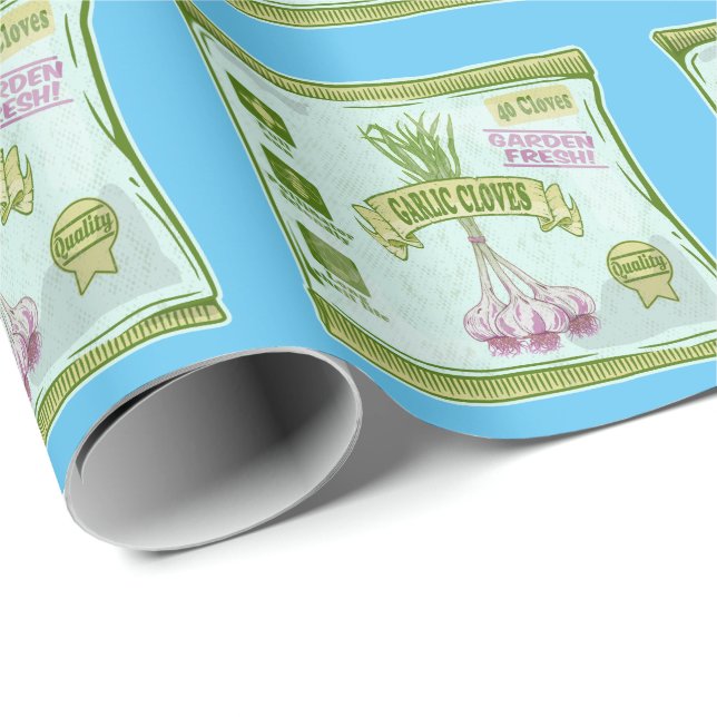 Garlic Cloves Vegetable garden Wrapping Paper (Roll Corner)