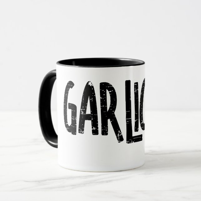 Garlic Garlic Text Mug (Front Left)