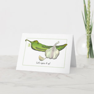 Garlic & Green Chilli Pepper "Let's spice it up!" Card