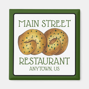 Garlic Knots Bread Roll Italian Food Restaurant Magnet
