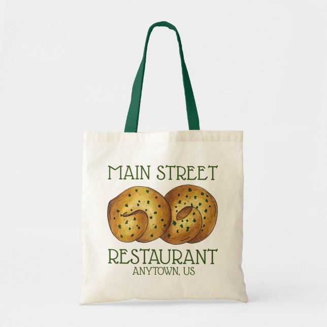 Garlic Knots Bread Roll Italian Food Restaurant Tote Bag (Front)