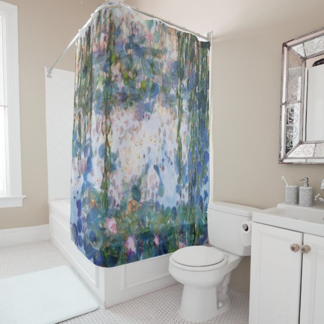 Garlic Lilies Water Lilies Fine Art Spoof Shower Curtain (In Situ)