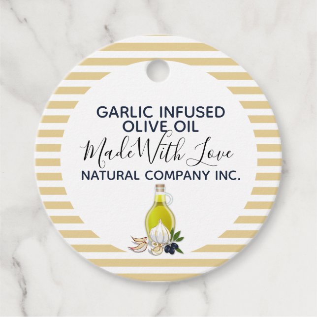 Garlic Olive oil homemade products label (Front)