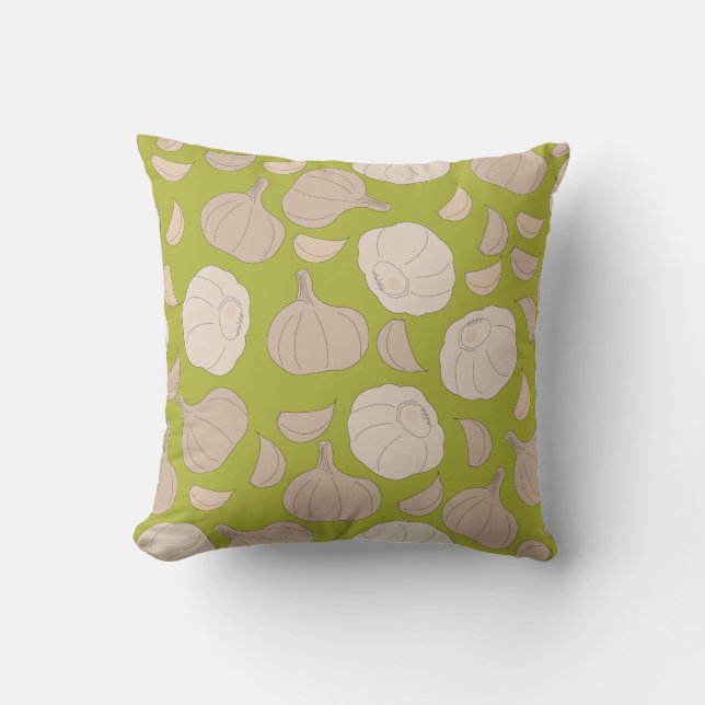 Garlic Pattern - Garlic Cloves & Bulb Cushion (Front)
