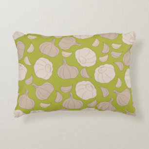 Garlic Pattern - Garlic Cloves & Bulb Decorative Cushion