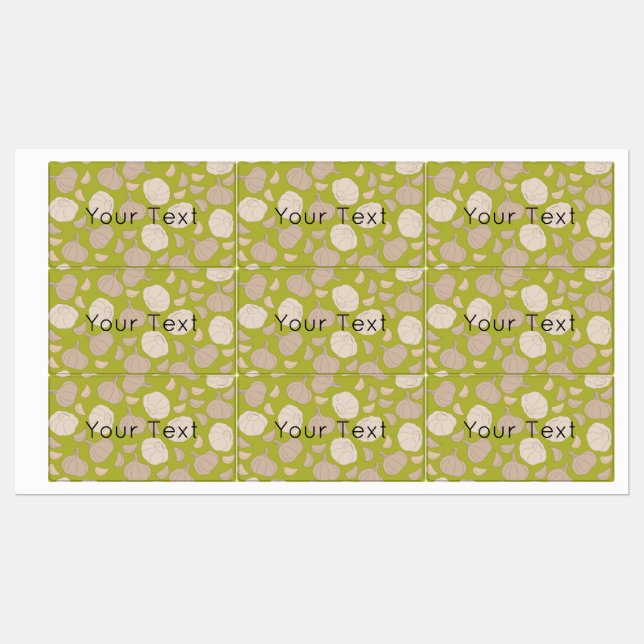 Garlic Pattern - Garlic Cloves & Bulb Food Label (Sheet)